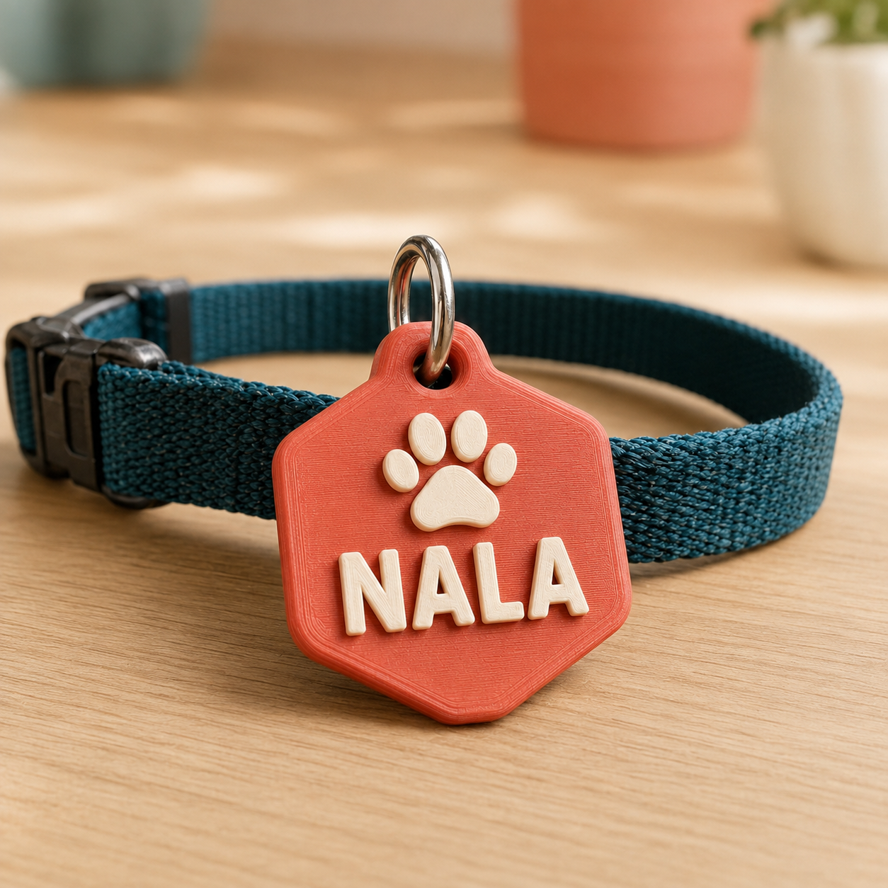Collier pour chien personnalisé avec médaille imprimée en 3D