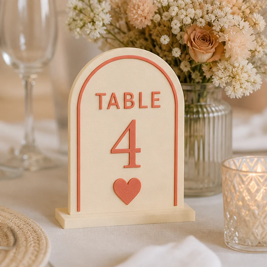 Nom de table événementiel imprimé en 3D pour mariage ou anniversaire