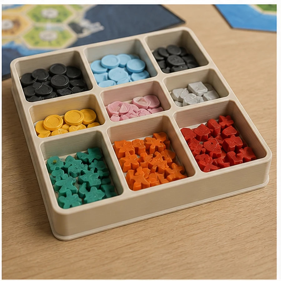 Organiseur imprimé en 3D pour jetons de jeu de société