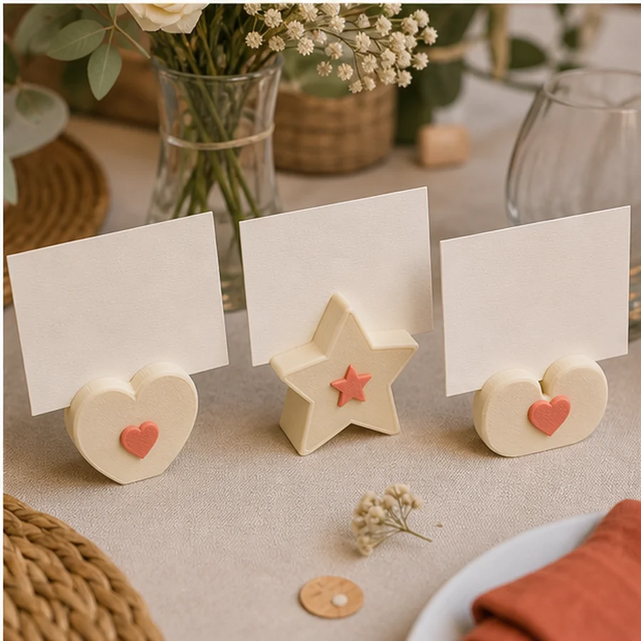 Marque-places imprimés en 3D pour une table de réception